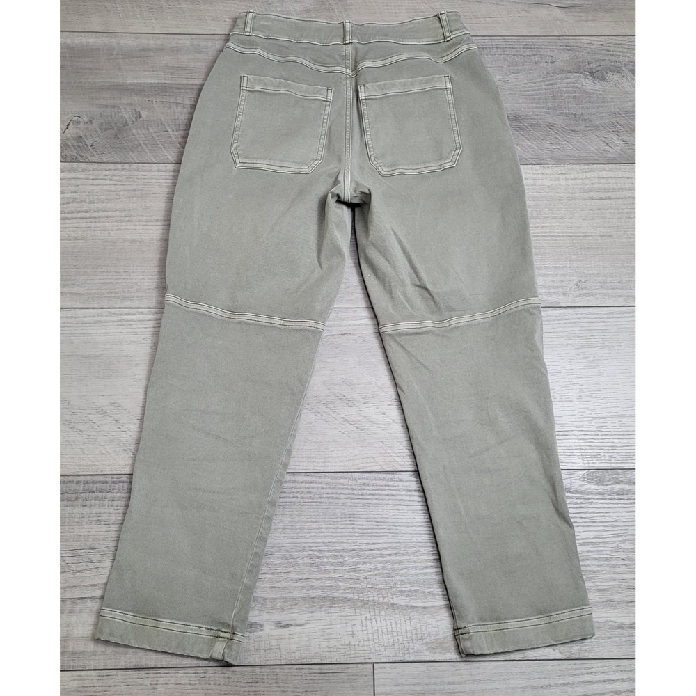Spanx Pants Womens M Pale Sage Structured Twill Shaping High Rise Stretch Ankle - Picture 10 of 16